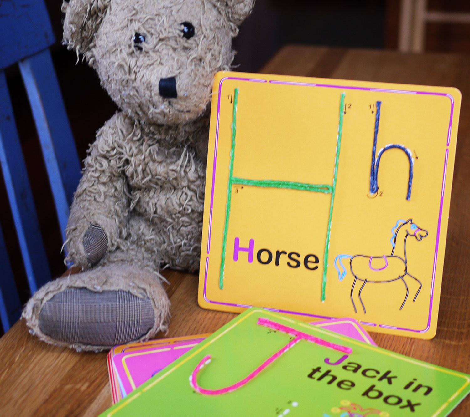 Tactile surfaces to practice letter formation